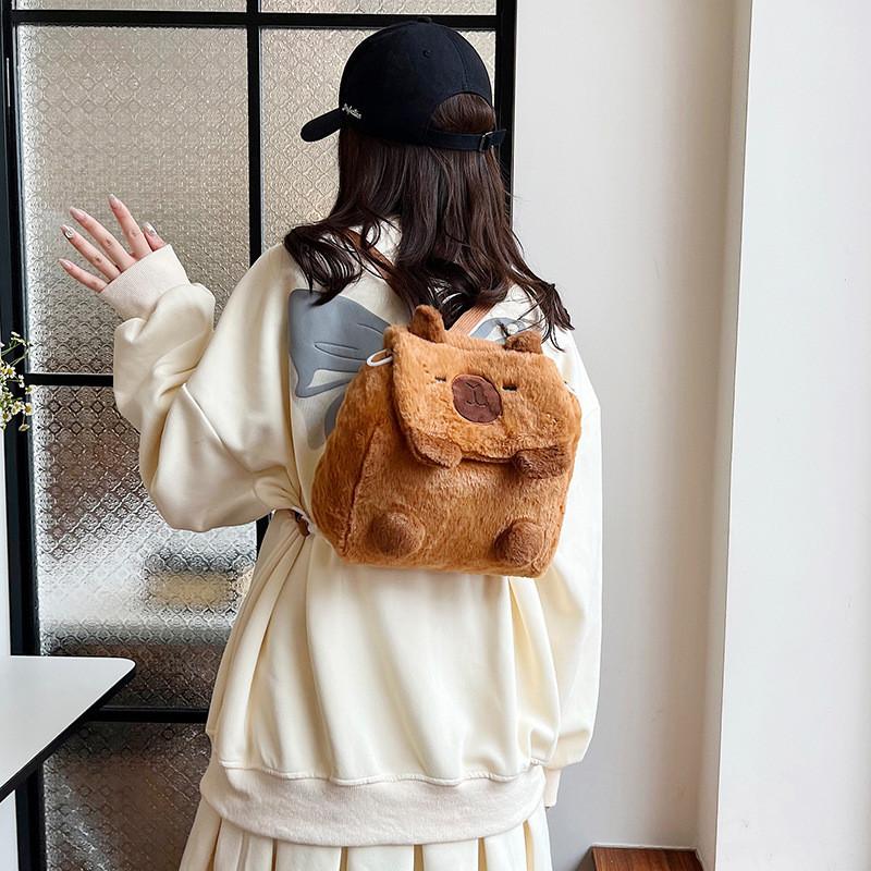 Adorable Plush Childrens Shoulder Bag Cute Cartoon Design Versatile Multi-functional Bag For Kids
