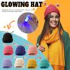Зимняя светящаяся вязаная шапка для родителей и детей