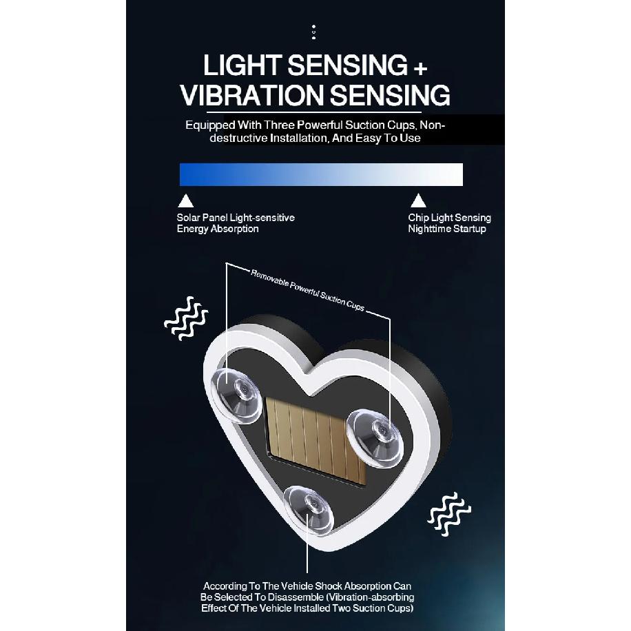 Car Solar Atmosphere Lights Heart Neon Lights USB Powered Auto Interior Decoration Ambient Lighting Car Accessories