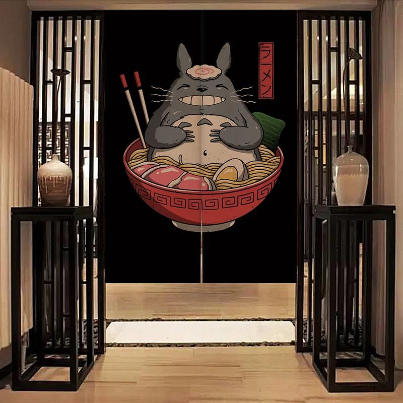 Nordic Door Partition Kitchen Snack Shop Restaurant WartainJapanese Sushi Dharma Fish Door Wartain Printing Bedroom Window