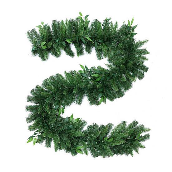 9 футов Рождественская кедровая гирлянда Реалистичная искусственная кедровая гирлянда Гибкая искусственная гирлянда из сосновых иголок