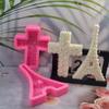 Rose Flower Cross Candle Molds for Making Candle Gypsum Ornaments Room Decorations Christmas Valentines Gift