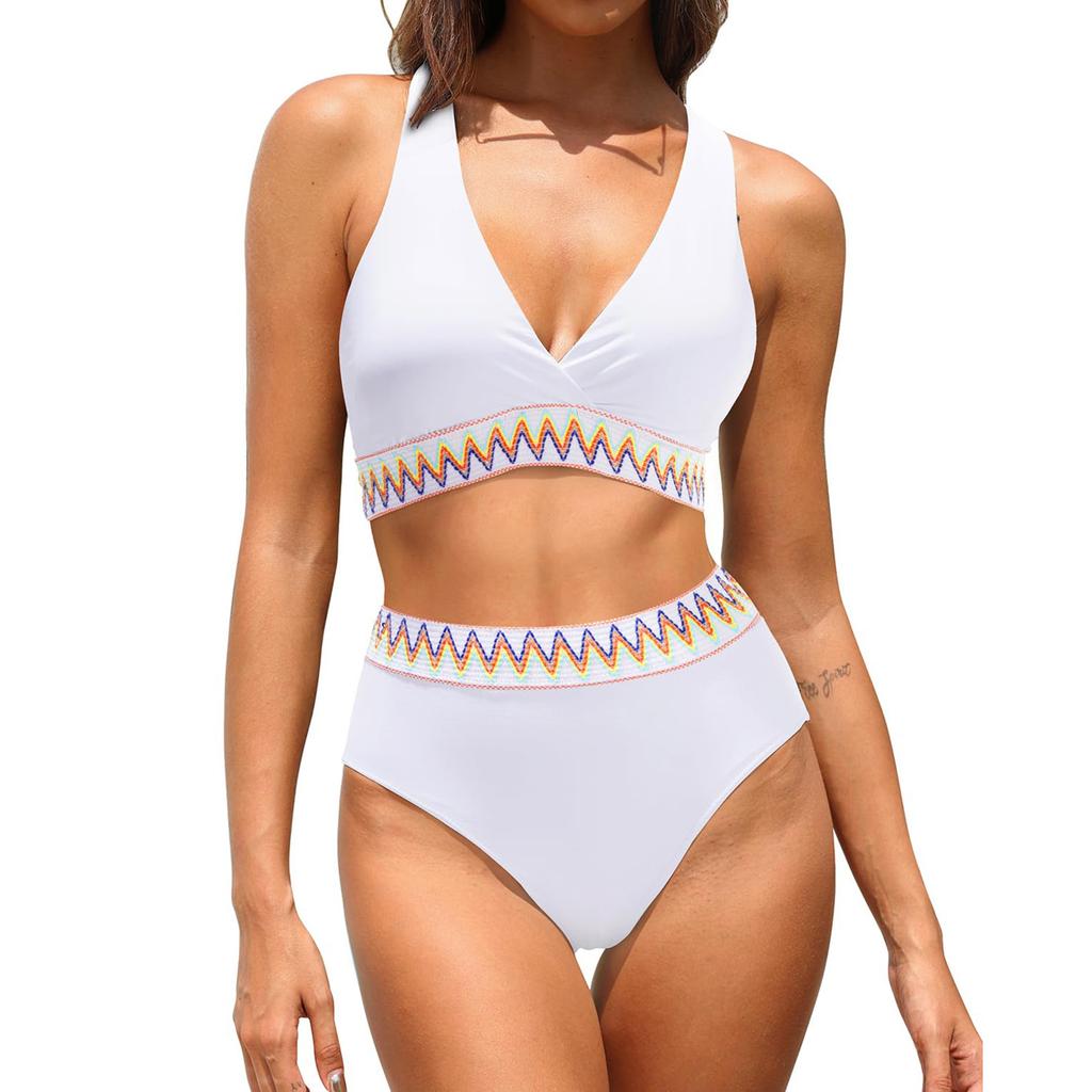 Женский раздельный сексуальный бикини, модный бюстгальтер с высокой талией, мягкий купальник без стального бюстгальтера