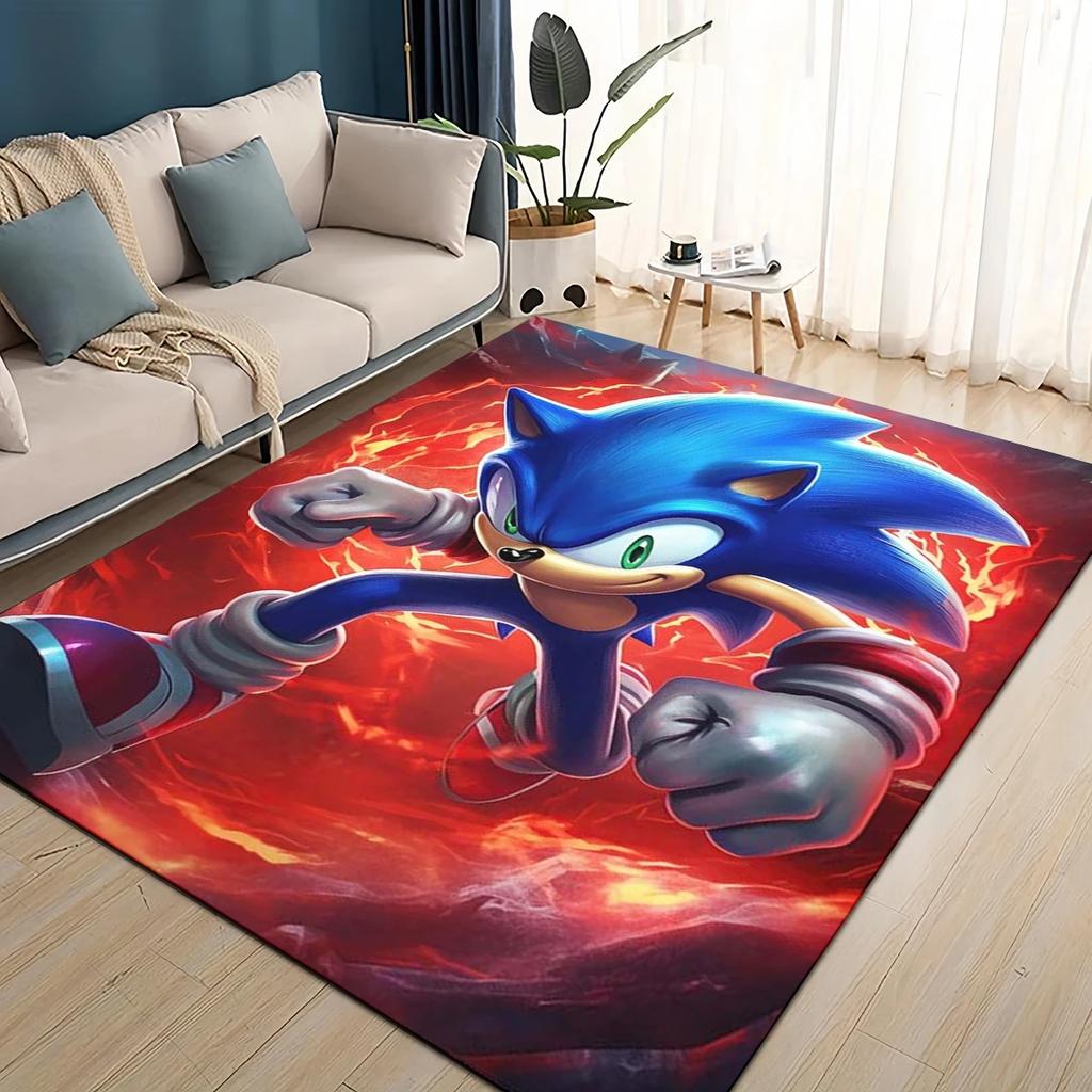 Cartoon 3D S-Sonics Retro Carpet Rug for Living Room Bedroom Home Sofa Decoration,Kids Play Non-slip Floor Mat