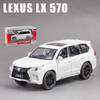 1/32 Scale Lexus LX570 Off-Road Alloy Diecast Car Model, Pull Back Metal Vehicle Toy with Sound and Light 6 Open Doors for Kids Adults Gift Collection