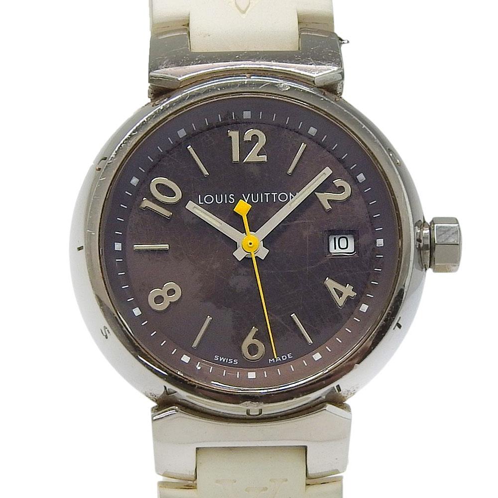LOUIS VUITTON Tambour Watches Q1211 BrownDial Stainless Steel/rubber Quartz Analog display Women Used