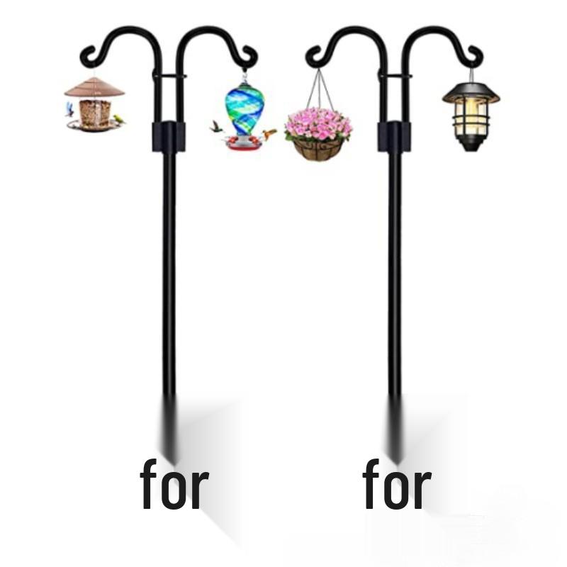 Железный садовый крюк-пастух с двойным кронштейном, устойчивый к ржавчине