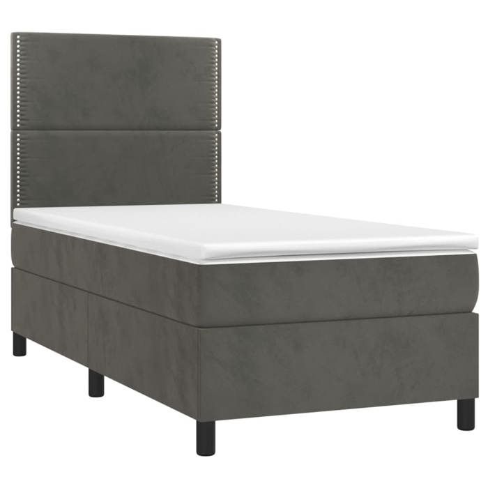 VidaXL Slat Bed Base with Mattress and LED, Upholstered Bed, Single Bed, Adult Bed for Interior Bedroom, 3136048