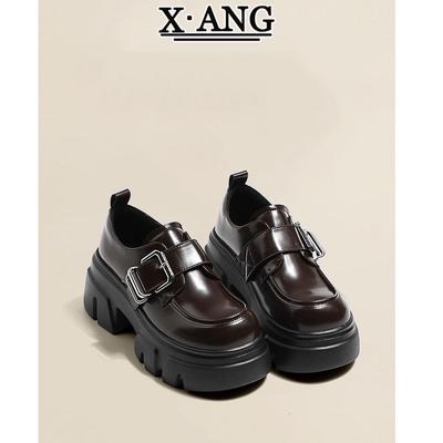 Туфли-лоферы на платформе-маффине, женская обувь, британские маленькие кожаные туфли, новинка весны и осени 2025 года, туфли Мэри Джейн в стиле JK, одинарные туфли