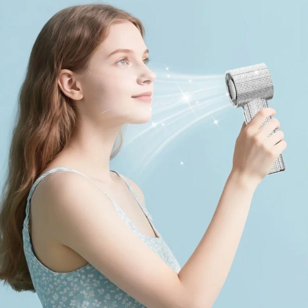 LED Powered Mini Portable Fan Small Size USB Rechargeable Mini Fan Display Use