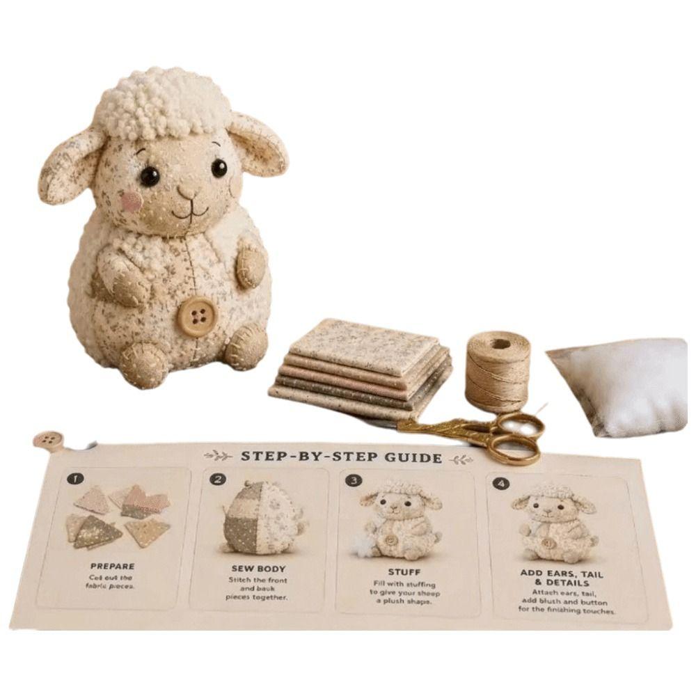 Vintage DIY Patchwork Animal Kit Cartoon DIY Craft Set Patchwork Sewing Kit Family Activity