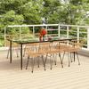 3157850 vidaXL 7-piece Garden Dining Set Woven Resin