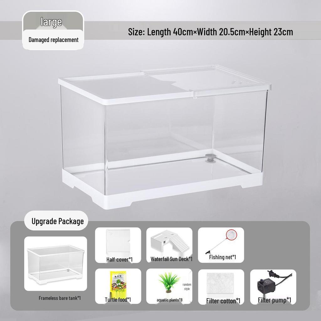 Компактный террариум для черепахи с платформой для обогрева - Элегантная настольная среда обитания с крышкой для экологичной гостиной