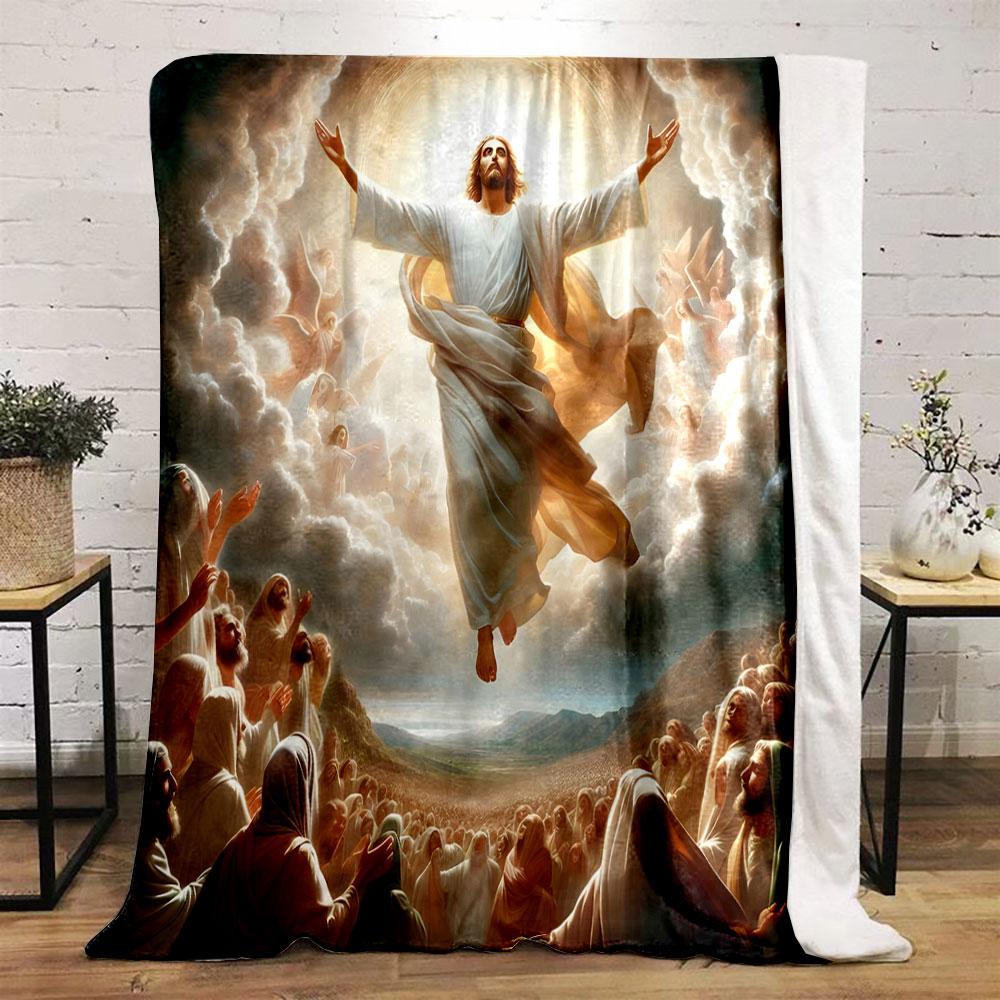 "The Ascension of Jesus Illustration" print blanket soft and cozy perfect for the living room bed sofa or a nap,gift