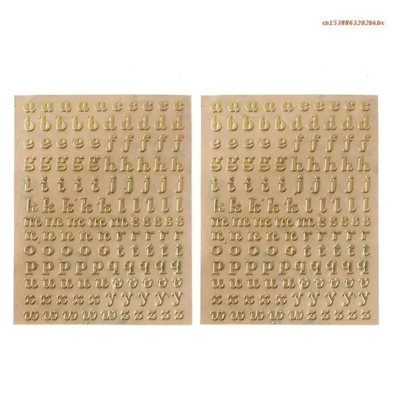 2Pcs Metal 26 Mini Alphabet Decor Stickers Gold Silver Epoxy Resin Filler For DIY Silicone Molds Craft Making Fillings