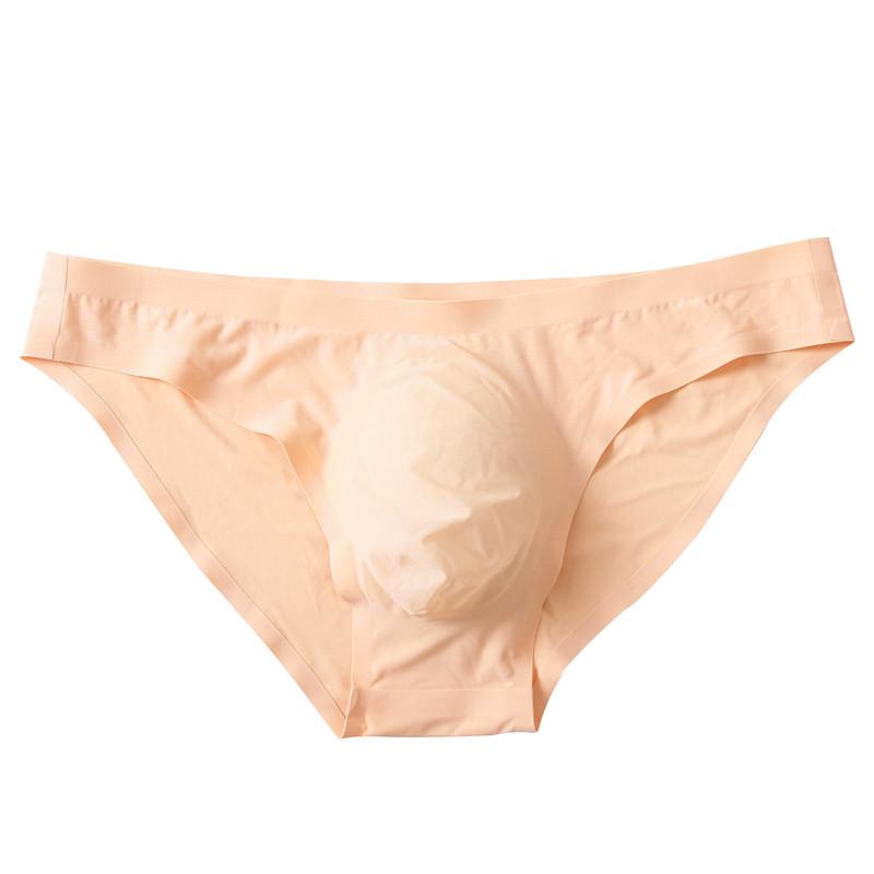 Short Underwear Simple Seamless Breathable Sexy Elastic Underpants Men Low Waist Ice Silk