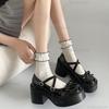 Lolita Shoes Women Japanese Style Mary Jane Shoes Women Vintage Shallow High Heels Chunky Platform Shoes Cosplay Female Sandals
