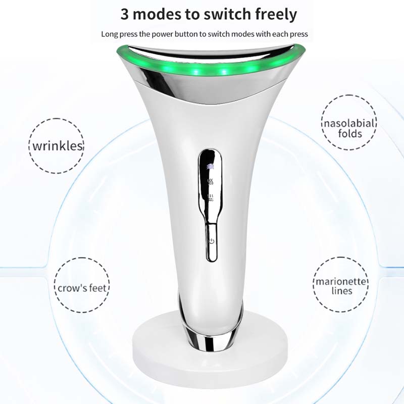 Инструмент для красоты лица Устройство для подтяжки шеи против морщин 3 в 1 Красный светодиодный терапевтический инструмент для скульптурирования лица с термальным воздействием Омоложение кожи