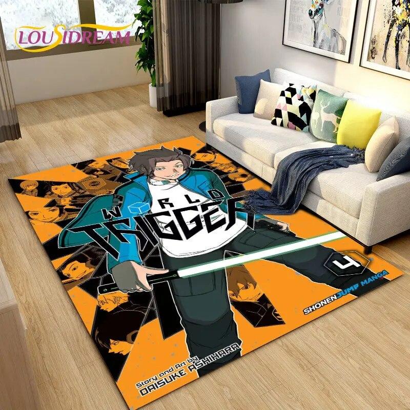 World Trigger Аниме Мультфильм Коврик, Коврик для гостиной Спальня Диван Коврик Украшение, Дети играют Нескользящий напольный коврик
