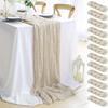 Semi-Sheer Gauze Table Runner For Wedding Reception Sheer Bridal Shower Birthday Party Banquet Xmas Table Decoration