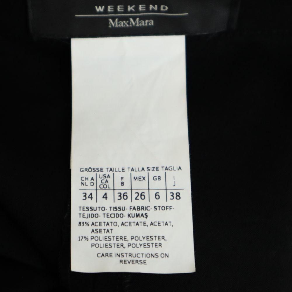 MAX MARA Weekend Однотонное платье с коротким рукавом 38 Серия Black Боковая молния Женское Б/у