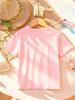 Hello Berry, nice to meet you "printed pink short sleeved casual T-shirt summer children's   short sleeved top