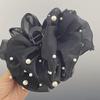 Elegant French Pearl Bow Claw Clip: Large Mesh Hair Accessory for Women