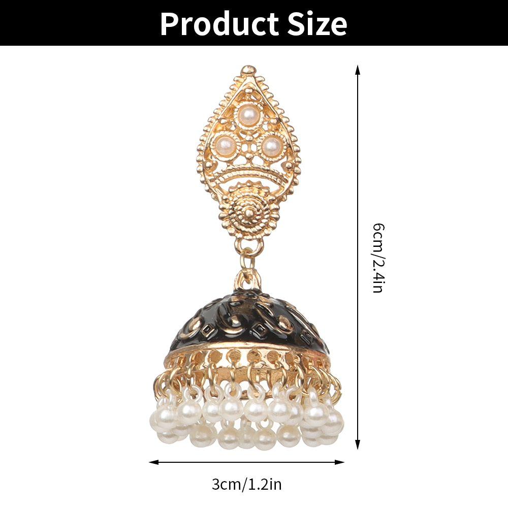 Серьги в дворцовом стиле с кисточкой, цыганские серьги в индийском стиле Jhumka, жемчужные бусины в форме цветка-колокола