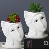 1 шт. суккулентный цветочный горшок с белым человеческим лицом, новая художественная скульптура, домашний декор, настольные украшения, уникальный керамический цветочный горшок, контейнер