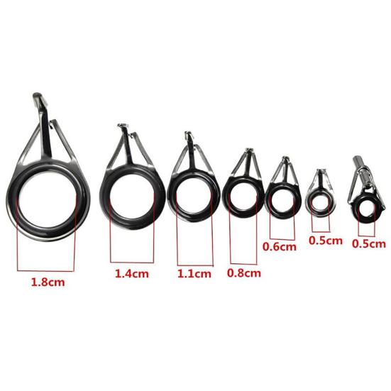 7 шт. Смешанный размер Кольца для удилища, Кольцо-наконечник, Кольца для лески, Строительство, Ремонт