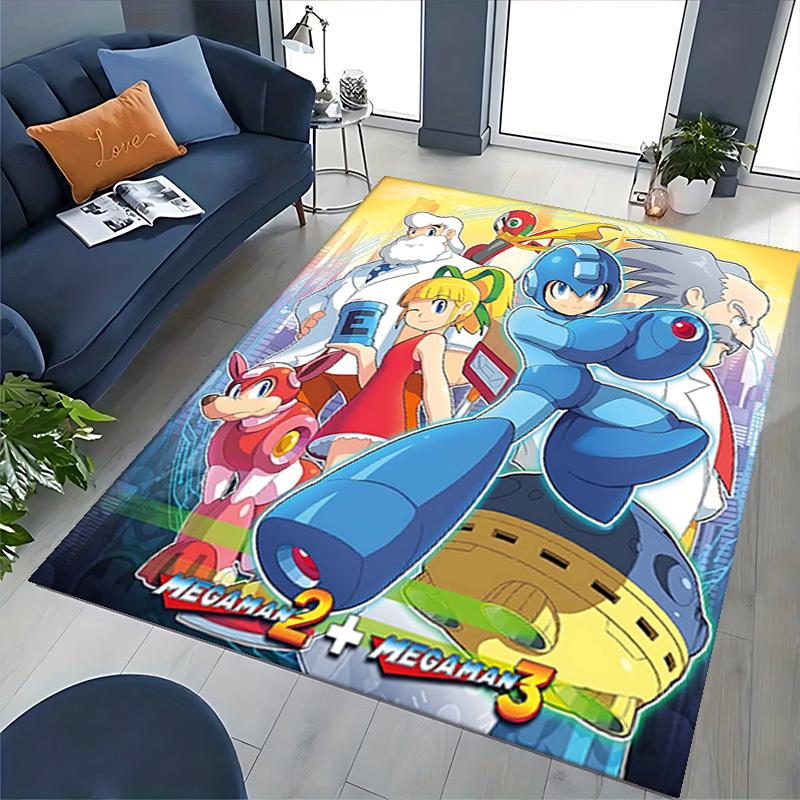 1 шт. Коврик для офисного кресла с дизайном из аниме и мультфильма Megaman, нескользящий ковер для домашнего декора, гостиной, спальни, игровой комнаты - Идеальный подарок для поклонников Mega Man