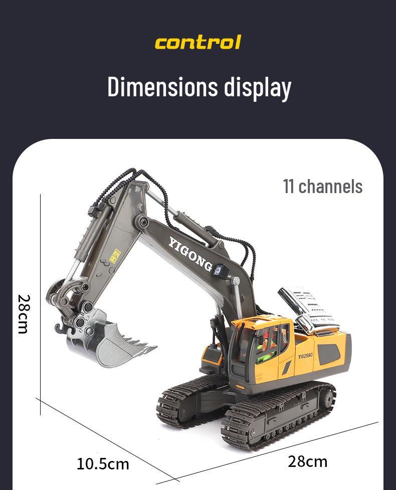 Free Shipping Alloy Remote Control Excavator Dump Truck Toy for Kids