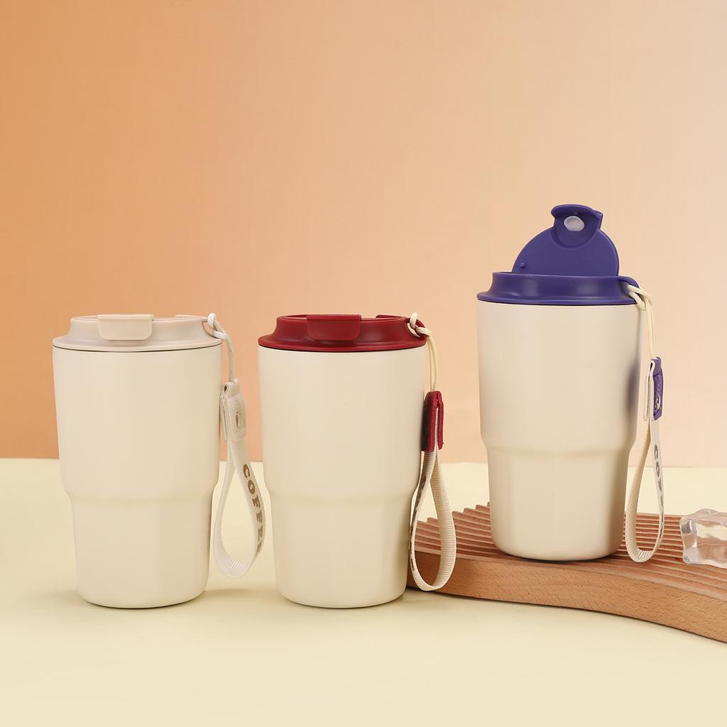 Новая кофейная кружка из нержавеющей стали 316, двухслойная вакуумная, с термокружкой на шнурке для переноски, бизнес-сувенирная подарочная кружка