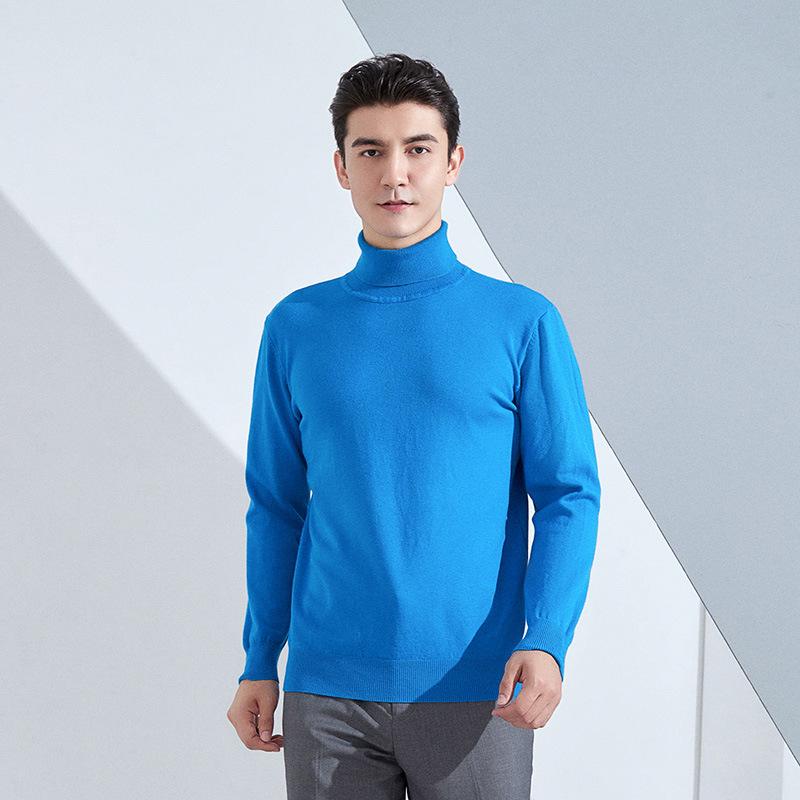 Мужской свитер крупной вязки с высоким воротником, свободный, утолщенный, повседневный, короткий, с застежкой, с длинными рукавами, базовый, верхний свитер