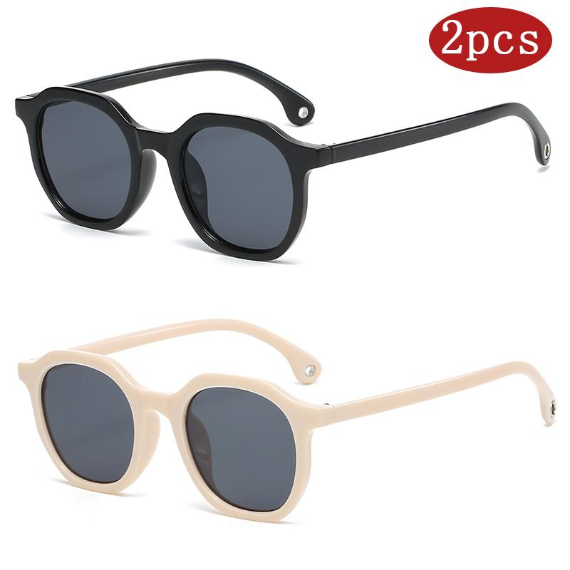 2pcs Trendy Polygonal Sunglasses Women Designer Small Framed Sun Glasses Female Outdoor UV Protection Popular Eyewear
