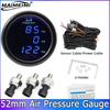 52mm Dual Air Suspension Gauge PSI 3IN1 Ride Pressure PSI Blue LED Air Pressure Gauge with 3pcs 1/8 NPT Sensor