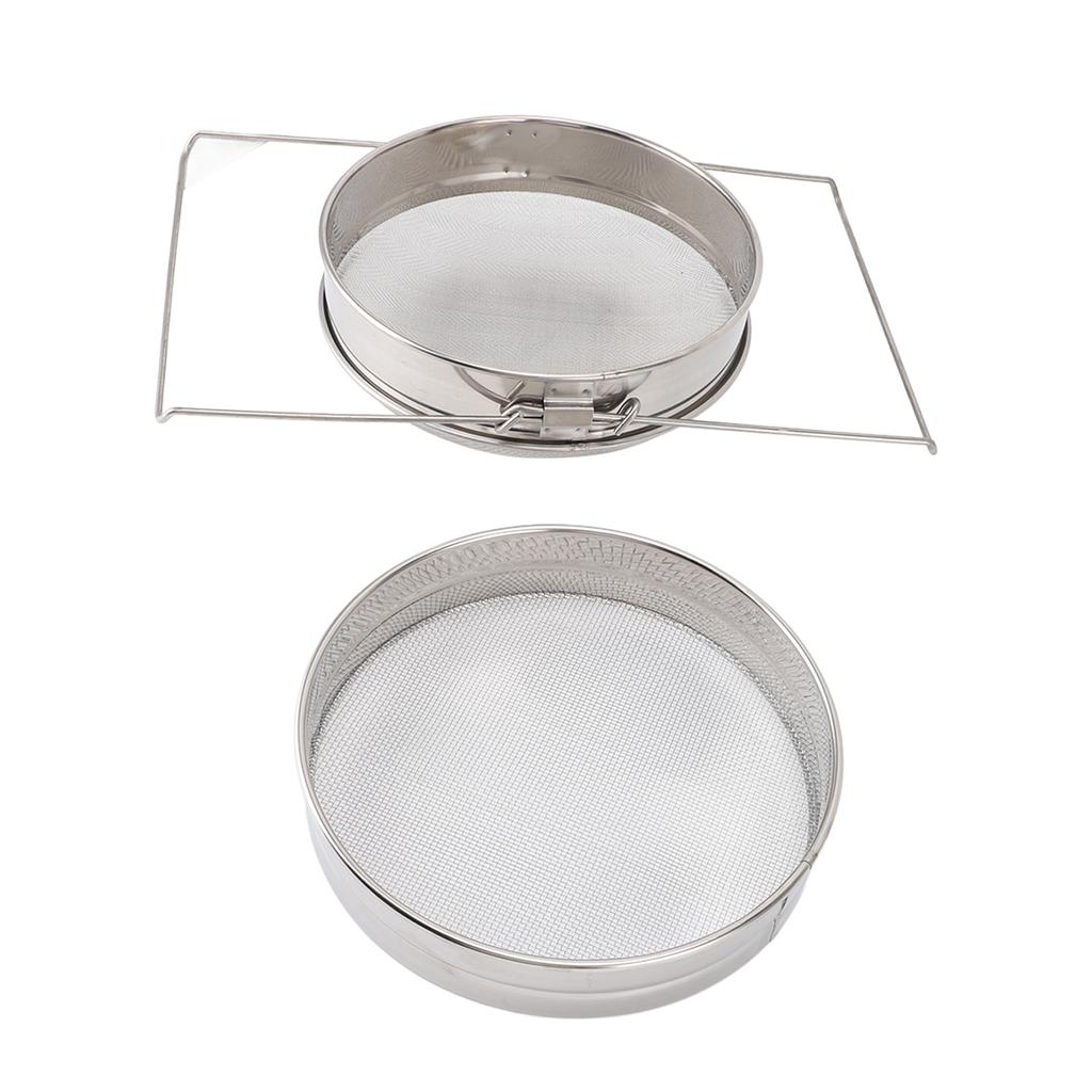 Stainless Steel Honey Strainer, Double Sieve Beekeeping Equipment, Mesh Filter Strainer for 5 Gallon Bucket with Up to 16.5 Inch Extendable Arms, Desi