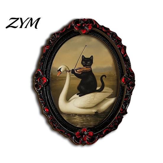 Crow And Ghost Wall Decor Halloween Wooden Refrigerator Magnet, Vintage Gothic Fridge Magnets, Oval Frame Decorative Waterproof Magnetic Art