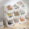 Desktop Stack-able Storage Bin Dormitory Sundries Plastic Cosmetic Storage Box Bathroom Kitchen Sorting Storage Basket Bins