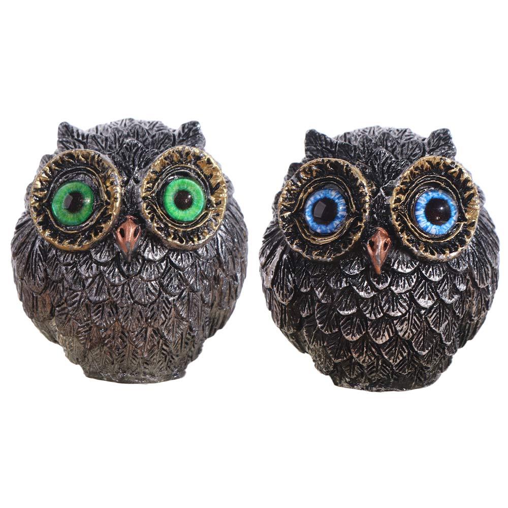 Lucky Owl Owl Mini Statue Realistic Owl Ornament Creative Owl Figurine Beads  Desktop Decoration