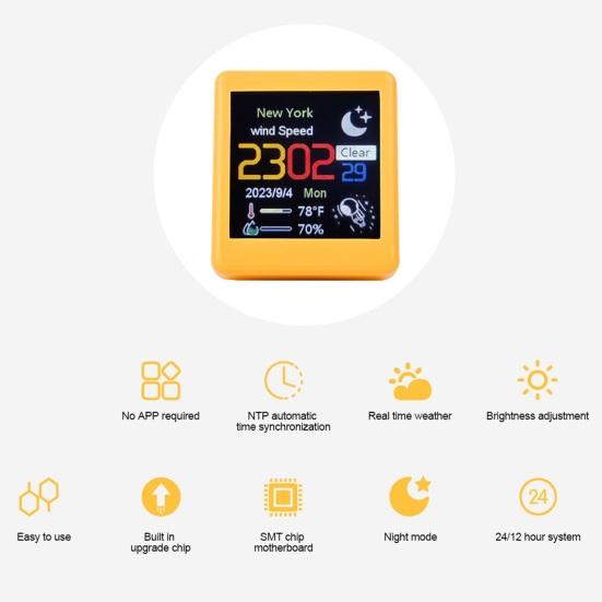 Wi-Fi цифровые часы DIY программирование большой экран не требуется батарея простое управление настольные часы с прогнозом погоды
