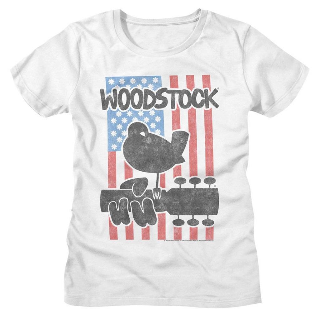 Woodstock Flower Flag White Women's T-Shirt