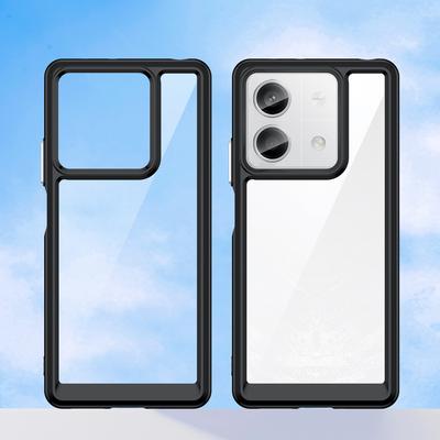 Чехол для телефона Xiaomi Redmi Note 13 5G Цветная ТПУ рамка + Прозрачная акриловая задняя панель