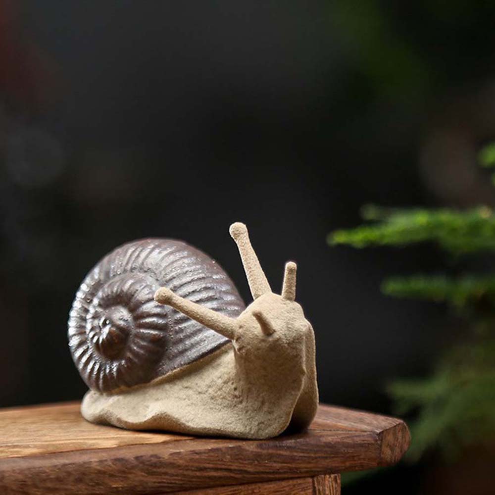 Home Decoration Living Room Craft Figurine Bonsai Ornaments Ceramic Small Snail Miniatures