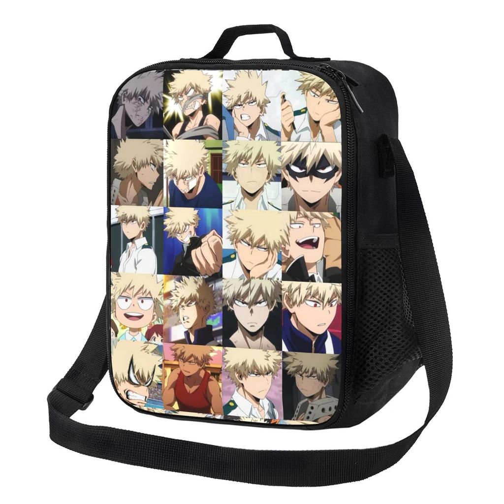 Bakugo Katsuki,My Hero Academia Insulated Lunch Bag for School Bento Storage Food Boxes Leakproof Container Lunch Box Tote