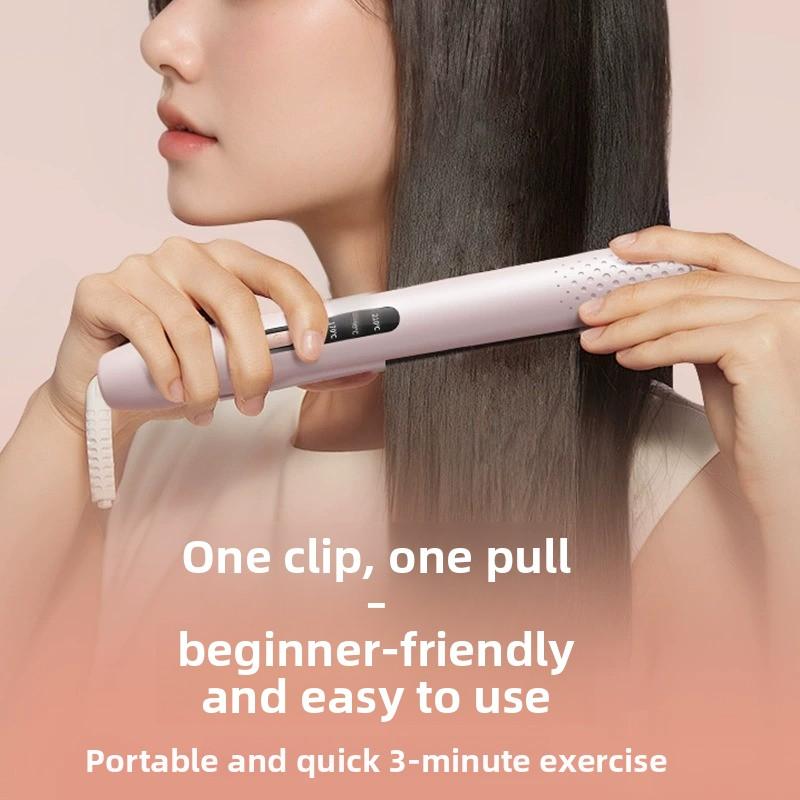 Plancha de pelo 2 en 1 alisadora y rizadora portátil mini herramienta de peinado profesional