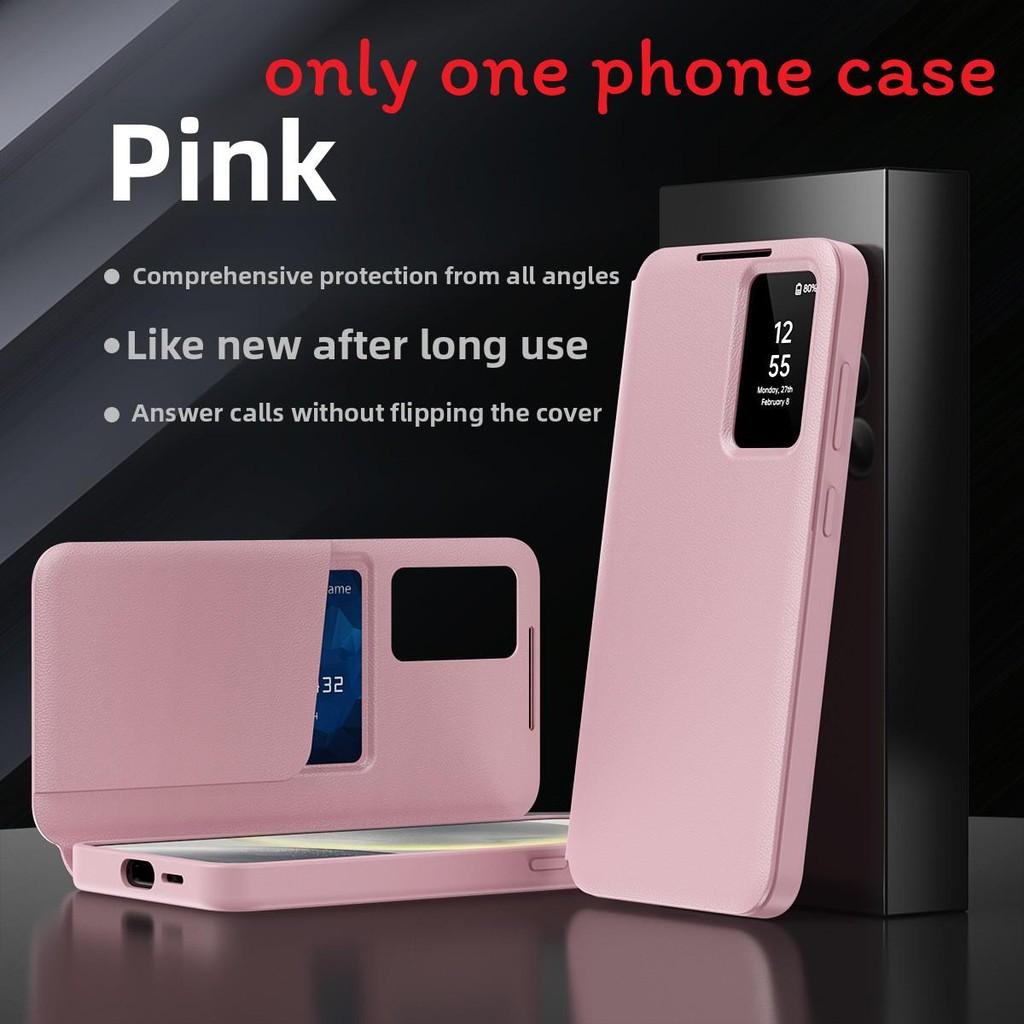 For A56 Galaxy Phone Case With Card Clip And Intelligent Window Design