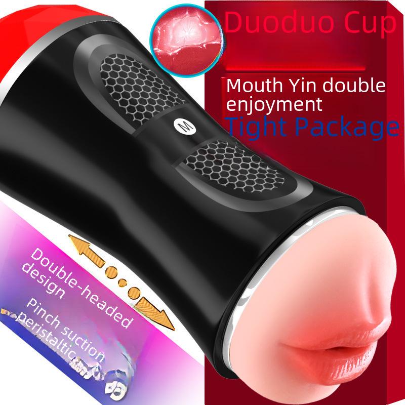 Электрический автоматический мужской мастурбатор в форме чашки-самолета и растягиватель пениса