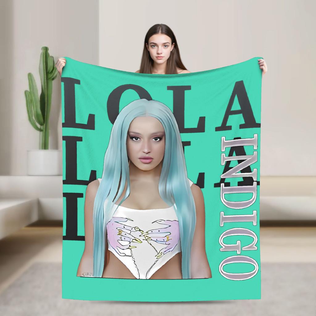 L-Lolas I-Indigos Spanish Singer  Blanket Quality Super Warm  Throw Blanket Winter Airplane Travel Living Room Fashion Bedspread