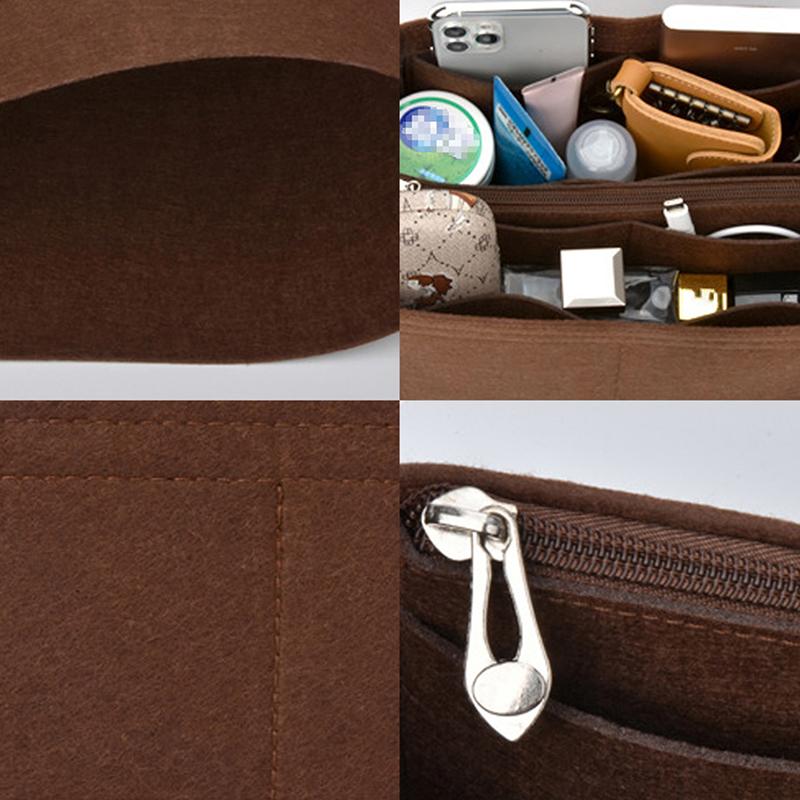 25 30 35 Органайзер-вставка из фетра для сумки, органайзер для макияжа, органайзер для сумочки, дорожный внутренний кошелек, портативные косметички